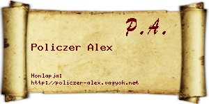 Policzer Alex névjegykártya